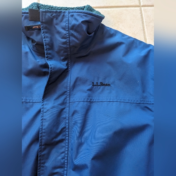 Vintage LL Bean Sherpa Lined Jacket Men's L Tall Blue OCQ34 - Picture 5 of 8